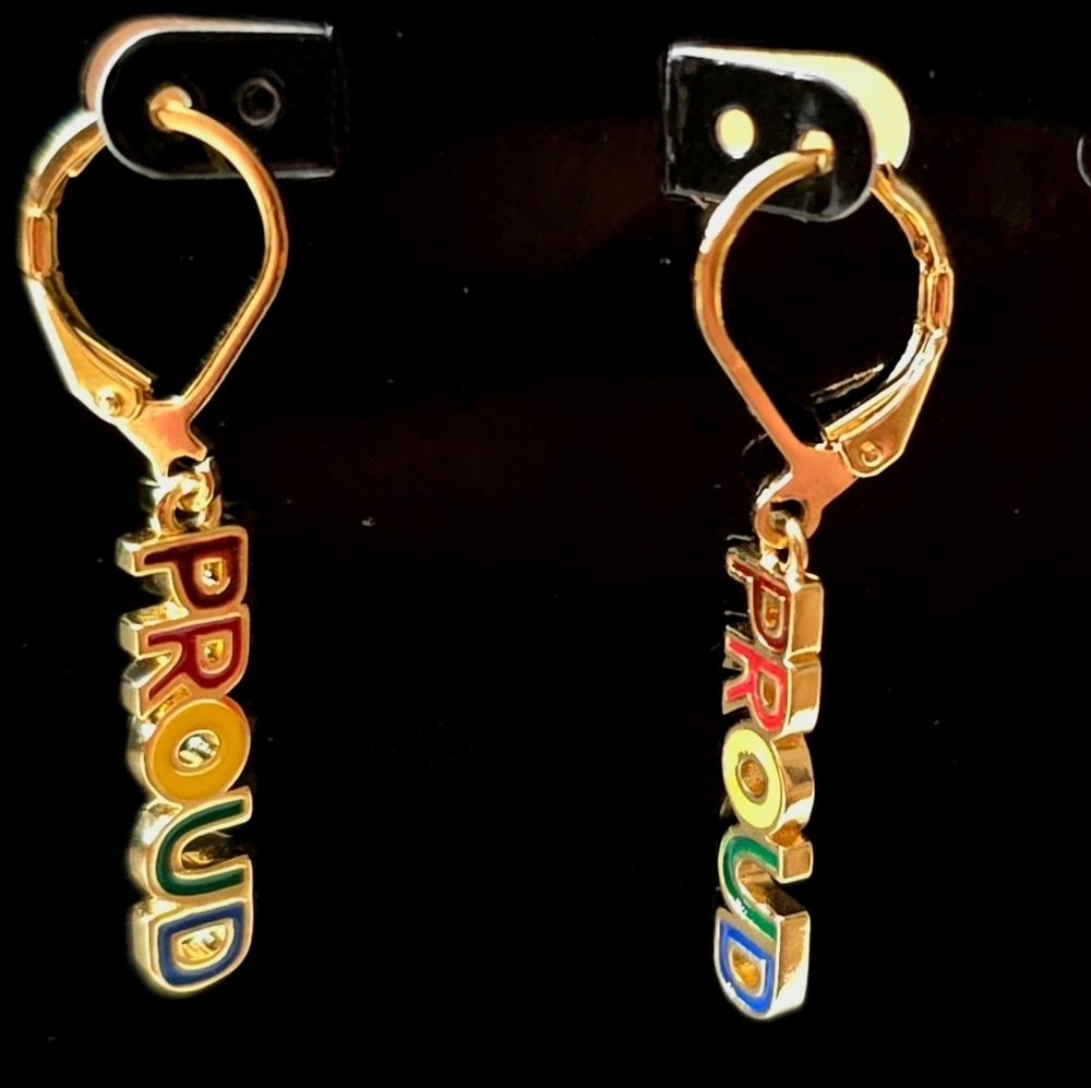 The Phluid Project PROUD Rainbow Dangle Statement Earrings